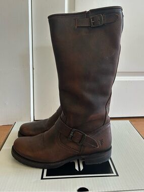 Frye Veronica Women’s Slouch Boot Dark Brown Extend Calf Boots Size 8 77609
